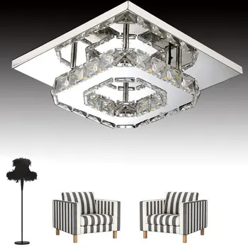 Модерни кристални полилеи led осветление, led лампи, мощност 12 W, хол, спалня, кристален полилей, led полилей блясък