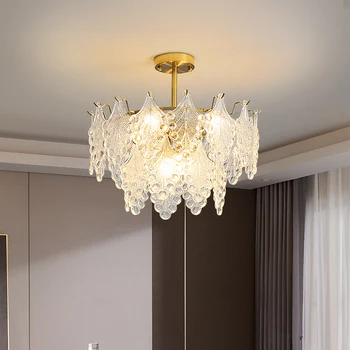 Модерни полилеи от Стъклени листа Каплевидное осветление на Окачен лампа за дневна, столова, домашен интериор Окачен лампа