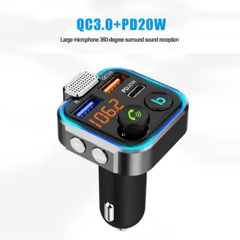 1 ~ 7ШТ Автомобилен Bluetooth съвместим FM предавател 5.0 One Key Bass Mp3-плейър Голям Микрофон USB За възпроизвеждане на музика QC3.0 PD20W Quick 1 ~ 7ШТ Автомобилен Bluetooth съвместим FM предавател 5.0 One Key Bass Mp3-плейър Голям Микрофон USB За възпроизвеждане на музика QC3.0 PD20W Quick 4