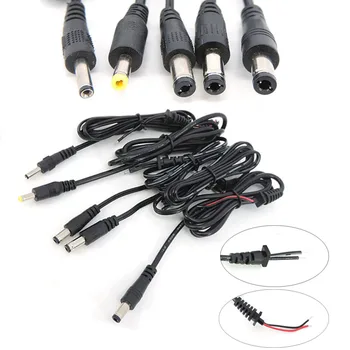 1-М 2-пинов адаптер на изходния сигнал Захранващ адаптер Съединители dc 100 cm кабел 5.5*2.5/2.1 4.0*1.7 3.5*1.35 ремонт на кабел V