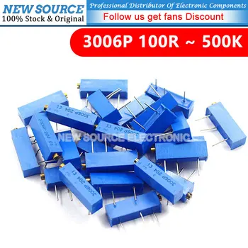 10ШТ 3006P 100 Ω ~ 500K Ти Тример Потенциометъра Резистор 1K 2K 5K 10K 20K 50K 100K 200K 500 Източник на новини