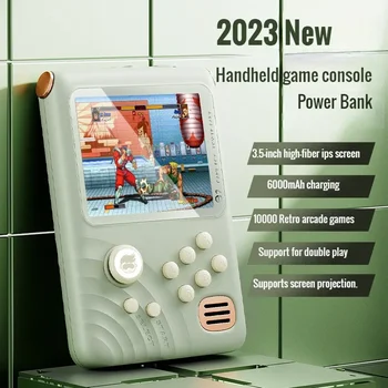 2023 Нова Игрална конзола с Блок захранване на 3,5-инчов IPS-екран 6000 ма, 16-битов Аркадным автомата на 10000 Игри
