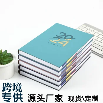 2024 Испанска Мека Кожена Книга на Дневен ред Дневник формат А5 Годишник на Бизнес-Офис бележника