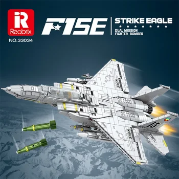 2216ШТ Военен Изтребител F-15 Strike Eagle градивните елементи на Линейното Бомбардировачи на военновъздушните сили на Модел Тухли Събират Коледни Подаръци, Детски Играчки