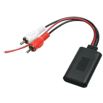 4шт Авто безжичен модул Bluetooth Музикален адаптер аудио кабел RCA AUX Универсален интерфейс 2RCA Bluetooth Адаптер 5-12 В