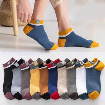 5 чифта спортни чорапи за мъже, дамски ежедневни памучни чорапи, Удобни дишащи спортни къси чорапи, ежедневни чорапи за йога за разходки на закрито