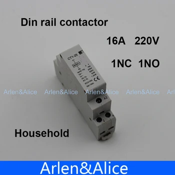 CT1 2P 16A 1NC 1NO 220V/230V 50/60HZ Din-рейк Домакински Модулен контактор за променлив ток