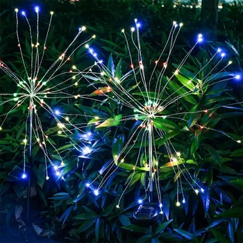 LED Външни Непромокаеми светлини, Фойерверки на слънчевата енергия, украса на градината, Струнни светлини, Градински Тревата, Уличен интериор, Коледа