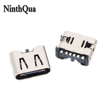 NinthQua 2 елемента Connector TYPE-C 6P SMD с висок ток, с бърз USB 3.1 с 4 фиксирани контакти, заварени жак 