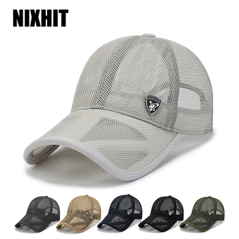 NIXHIT Модни дамски мъжка бейзболна шапка Лятна тънка мрежа дишаща Спортна шапка за активна почивка, пешеходен туризъм, скално катерене, свидетелство за управление на Риболовния камион, шапка A277