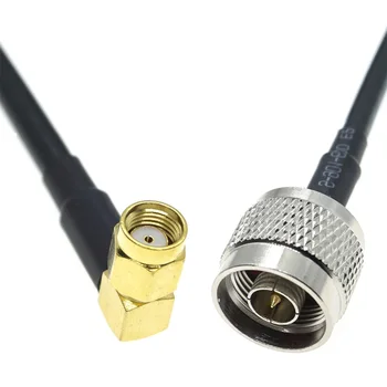RG58 50-3 RP-SMA Plug под прав ъгъл към N Штекерному конектора RF Коаксиални Коаксиални кабели 50 ома 15/30/50 см 1/2/3/5/7/10/15/20/30 м