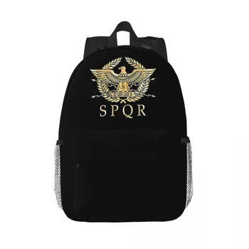 SPQR - Раници с емблема на Орел стандарт на Римската империя, тийнейджърката чанта за книги, модни детски училищни чанти, пътнически раница, чанта през рамо SPQR - Раници с емблема на Орел стандарт на Римската империя, тийнейджърката чанта за книги, модни детски училищни чанти, пътнически раница, чанта през рамо 0