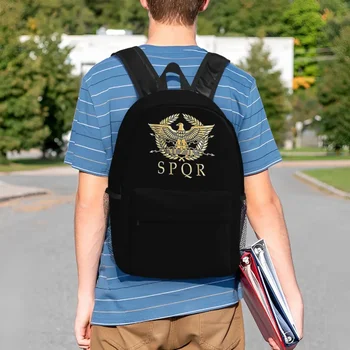SPQR - Раници с емблема на Орел стандарт на Римската империя, тийнейджърката чанта за книги, модни детски училищни чанти, пътнически раница, чанта през рамо SPQR - Раници с емблема на Орел стандарт на Римската империя, тийнейджърката чанта за книги, модни детски училищни чанти, пътнически раница, чанта през рамо 2