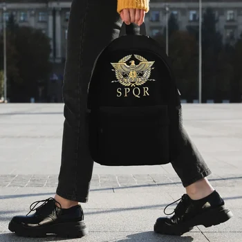 SPQR - Раници с емблема на Орел стандарт на Римската империя, тийнейджърката чанта за книги, модни детски училищни чанти, пътнически раница, чанта през рамо SPQR - Раници с емблема на Орел стандарт на Римската империя, тийнейджърката чанта за книги, модни детски училищни чанти, пътнически раница, чанта през рамо 5