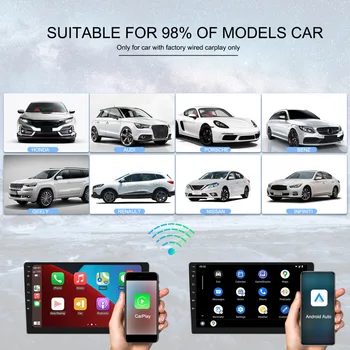 Безжичен адаптер, съвместим с Carplay Android Auto Wire Control За свързване на безжичен външен модул Към адаптер с ниско закъснение Безжичен адаптер, съвместим с Carplay Android Auto Wire Control За свързване на безжичен външен модул Към адаптер с ниско закъснение 5