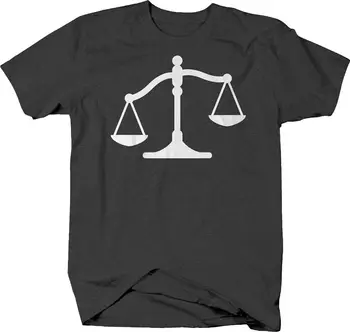Везни, справедливост, се претеглят всички за и против, мъжка тениска с дълъг ръкав