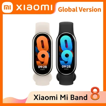 Глобалната версия на Xiaomi Mi Band 8 Мониторинг на сърдечната честота, на кислород в кръвта, 1,62-инчов Сензорен дисплей AMOLED, 150 + фитнес режими, батерия 190 ма