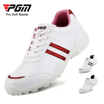 Дамски обувки за голф PGM, нескользящие дишащи обувки за голф, дамски маратонки за спорт на открито от сверхволокна, маратонки за почивка XZ138