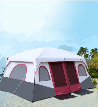 Двупластова голяма луксозна ветрозащитная семейна палатка Carpas De Camping 8-12 души