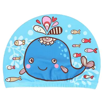 Детска шапка за плуване с красиви мультяшными щампи на животни, Водоустойчив Защита на ушите, Мек полиестер, Лесен аксесоар за плуване Унисекс