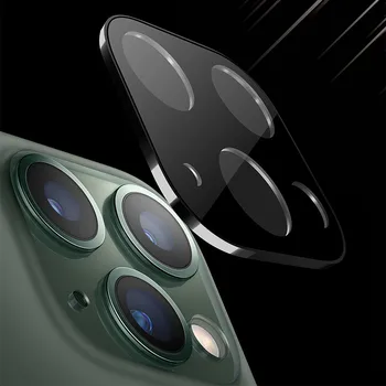 за iPhone 11 Pro Max Защита на задната част на обектива на камерата е Закалено стъкло с метален пръстен в рамка, подробности за защита на екрана обектив на задната камера