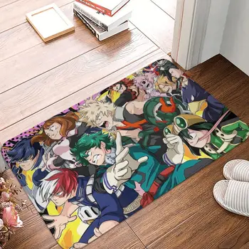 Забавен противоскользящий килимче за хола Мат-My Hero Academia Аниме Външен килим Подложка за входната врата Декор спални