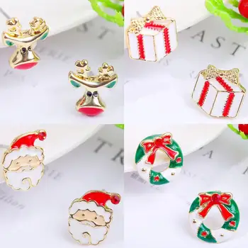 Коледни обеци в Европа и Америка Коледни обеци с циркониевыми звънци под формата на снежинки, Коледни обеци