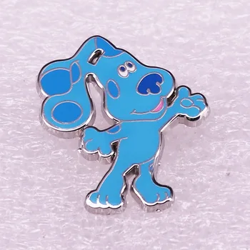 Красива брошка във формата на куче в сини петна, Метален Емайла значка на ревера, украса дънкови якета, раница, детски Модни подаръци