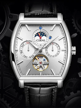 Луксозни часовници, Мъжки Механични часовници с автоматично от бизнес часовници Tonneau от водеща марка Часовници от сапфир стъкло CIRNI 2022