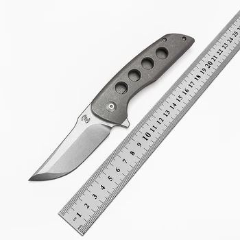 Модерен сгъваем нож Хокайдо с обработен камък титанов дръжка Sharp M390 Blade Outdoor Equipment Инструменти за оцеляване Джобен EDC