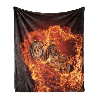 Модни одеяла CLOOCL, винтажное фланелевое одеяло с принтом пламък на мотоциклет, за дивана, за пътуване, къмпинг, преносими одеяла, директна доставка