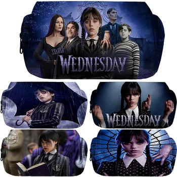 Молив случай Wednesday Addams Enid Косметичка за момчета и момичета Nevermore Academy Чанта за моливи козметични чанти за ученически пособия
