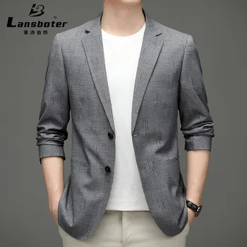 Мъжки костюм Lansboter, модерен костюм, пролет-есен ново палто, приталенное, средно и младежко, тънка, малка ежедневното палто