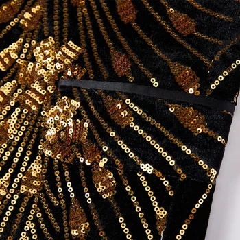 Мъжки костюм на младоженеца за сватбени партита Сака Черно кадифе блейзър със златни пайети Официален смокинг Блейзери за празнуване на абитуриентски бал Мъж с костюм Мъжки костюм на младоженеца за сватбени партита Сака Черно кадифе блейзър със златни пайети Официален смокинг Блейзери за празнуване на абитуриентски бал Мъж с костюм 5