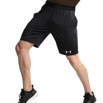Мъжки къси панталони Висококачествени Летни Свободни шорти за тренировки на открито за Мъжки къси панталони с принтом Фитнес зала Фитнес Бягане Спортни Черни къси панталони за Мъже
