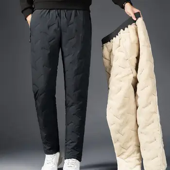 Мъжки панталони с повишено джоб с цип, топли универсални мъжки зимни панталони с надеждни джобове с цип, сгъстено Плюс за максимално използване на