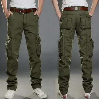 Мъжките Ежедневни панталони с много джобове, Военни Тактически Панталони за джогинг, Улични Пешеходни Треккинговые мъжки Панталони в стил Хип-Хоп