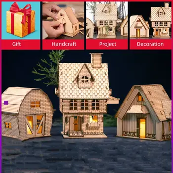 Направи си САМ Занаятите Украшение 3D Дървена Музикална Ковчег произведената у Дома Коледен Декор Модел Миниатюрни Строителни комплекти Коледен Коледен Подарък