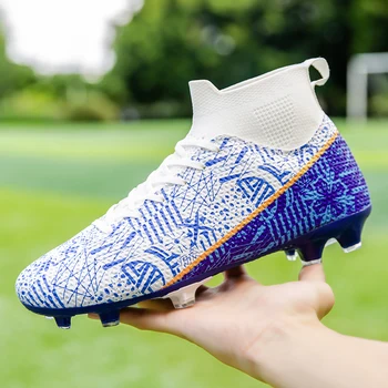 Нови мъжки футболни обувки с дълги нокти, нескользящие футболни обувки с високо качество, детски улични професионални футболни маратонки