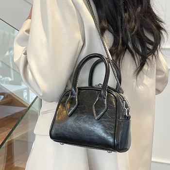 Обикновен дизайн, модни дамски чанти и портмонета в ретро стил, пролет 2024, чанти през рамо от изкуствена кожа, чанти през рамо, странични чанти
