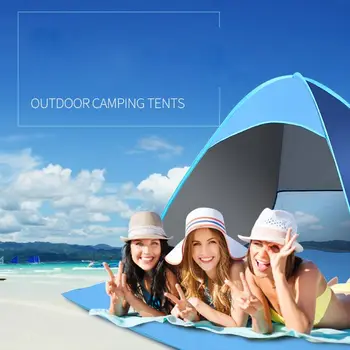 Плажна палатка, голяма всплывающая плажна палатка Преносима палатка Детско слънцезащитно подслон Незабавен Рейтинг UPF 50 + Защита от uv и Водоустойчив