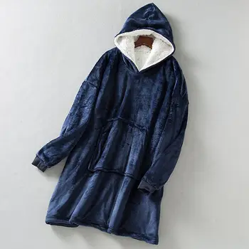 Плюс размер 10XL, бюст 150 см, зимни топли качулки с джобове, одеяла, флисовые одеяла, връхни дрехи, утепленная Дамски домашни дрехи, палто флисовое