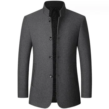 Полушерстяное палто KAYOULAI, мъжко зимно модно палто, мъжки изолирана якета, запазването на топлина, тренч, връхни дрехи, вълнено палто с-часова