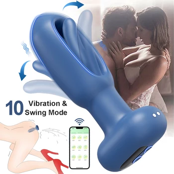 Приложения Вибратор Безжична секс-играчка с дистанционно управление, Ударни масажор на простатата, Вибриращ анален накрайник, Анален вибратор за мъже