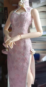 Розова бродирани дрехи 1/4 BJD кукла Рокля FL Размера на гърдите C Безплатна Доставка