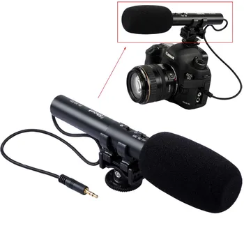 Стереомикрофон DC/DV, специален микрофон с аудиоразъемом 3,5 мм, съвместим с цифров фотоапарат Canon, Nikon и видеокамери