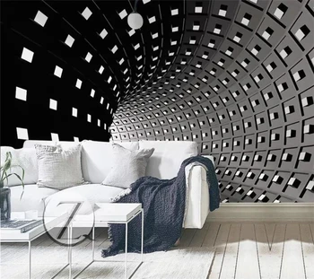 тапети wellyu на поръчка 3D, голям стенопис, черно-бели тапети с рампа за време и пространство, на фона на телевизор, тапети за домашен интериор 3d
