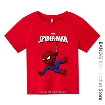Тениски от серията Marvel, спайдърмен, Хълк, тениска Venom, Тениска с Железен Човек, Тениска за момчета, Върхове с анимационни герои за момичета, комплект детски дрехи