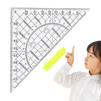 Триъгълна линия за чертане, инструменти за рисуване на геометрията на триъгълника, математически транспортир 22 см, училищни състав за антични шиене, рязане