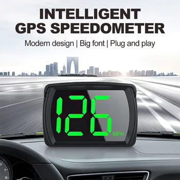 Универсален автомобилен HUD дисплей Скоростомер, GPS 2,8-инчов Цифров скоростомер с едър шрифт, часовници-манометър за Автомобилни аксесоари Универсален автомобилен HUD дисплей Скоростомер, GPS 2,8-инчов Цифров скоростомер с едър шрифт, часовници-манометър за Автомобилни аксесоари 1